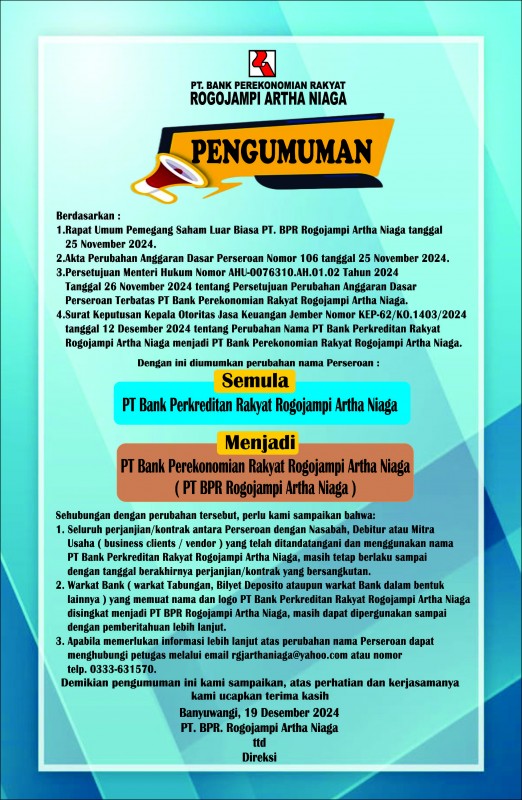 Nomenklatur Perubahan Nama BPR